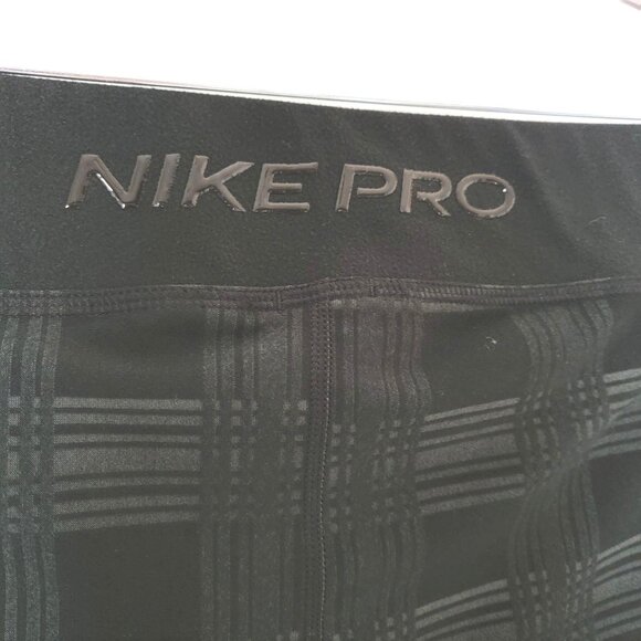 Nike Pro Running Leggings Tights Womens Sz 3X Stretch Black & Grey Plaid Y2K - Picture 4 of 14